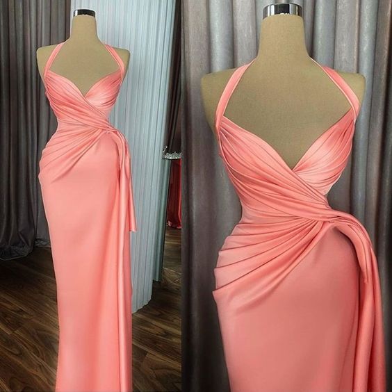 Peach Satin Prom/Evening Dress