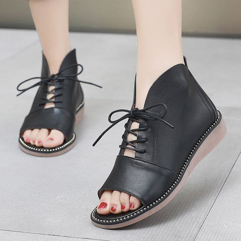 Stunning Genuine Leather Sandals for Women - Casual Shoes