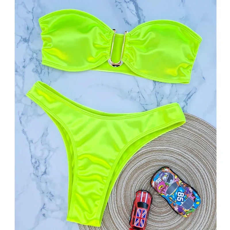 Strapless Bandeau Bikini Set 